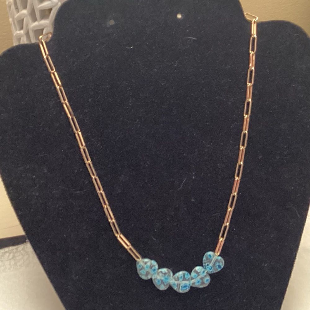 Goldtone Adjustable Paper Clip Link Necklace